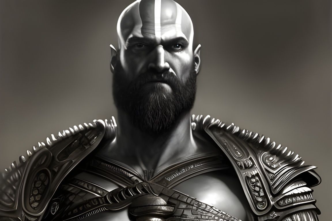 Ares God of War in Hyperdetailed Style