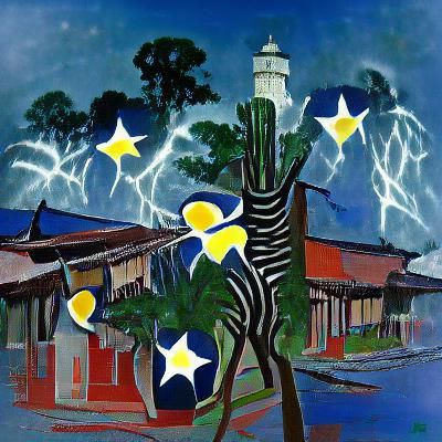 Matisse Style Cityscape Under Starry Night
