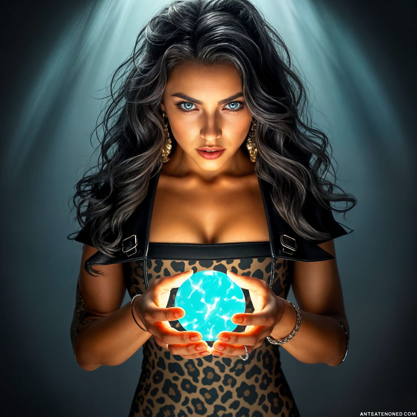 Ethereal Beauty in Turquoise and Black