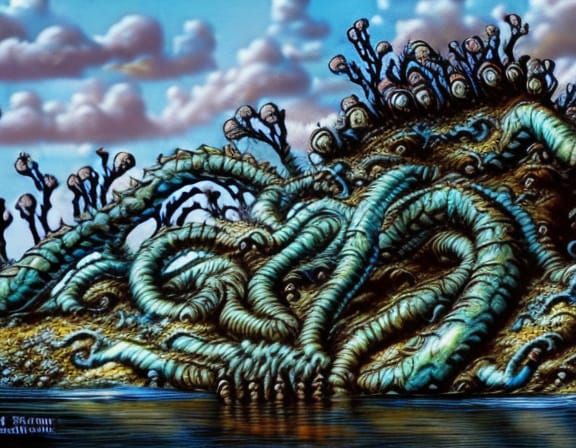 Walt Kelly's painting of the Water Pollution Monster :