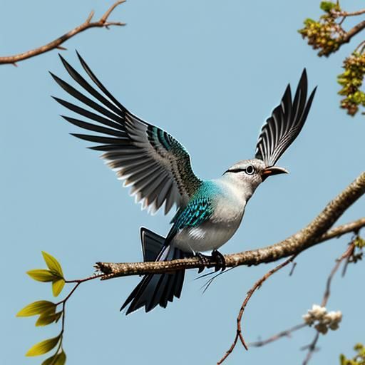 Colorful Bird Perched on Branch