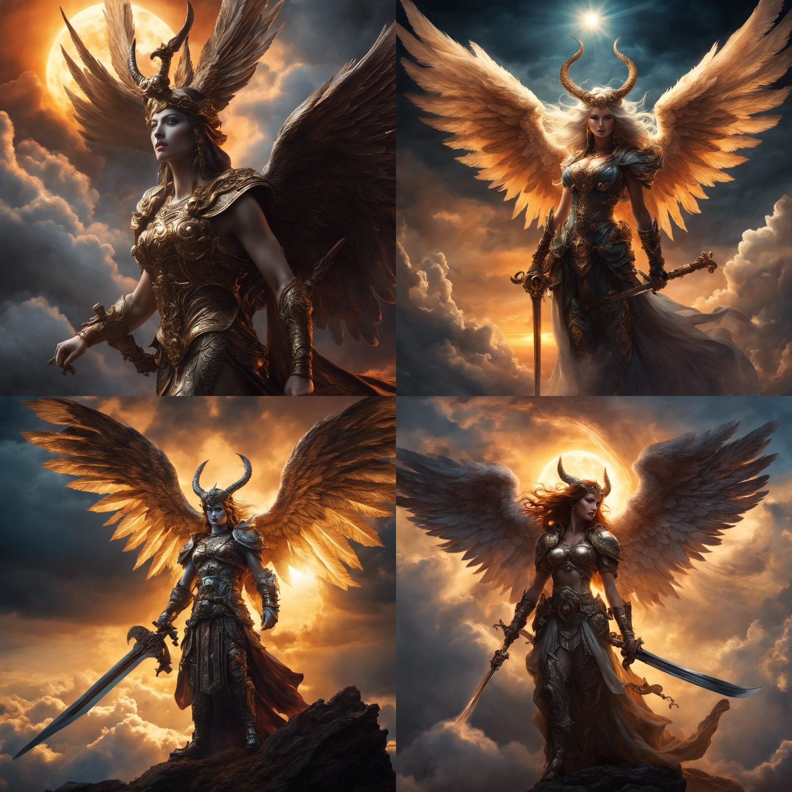 Elegant Demon Angel in Divine Light