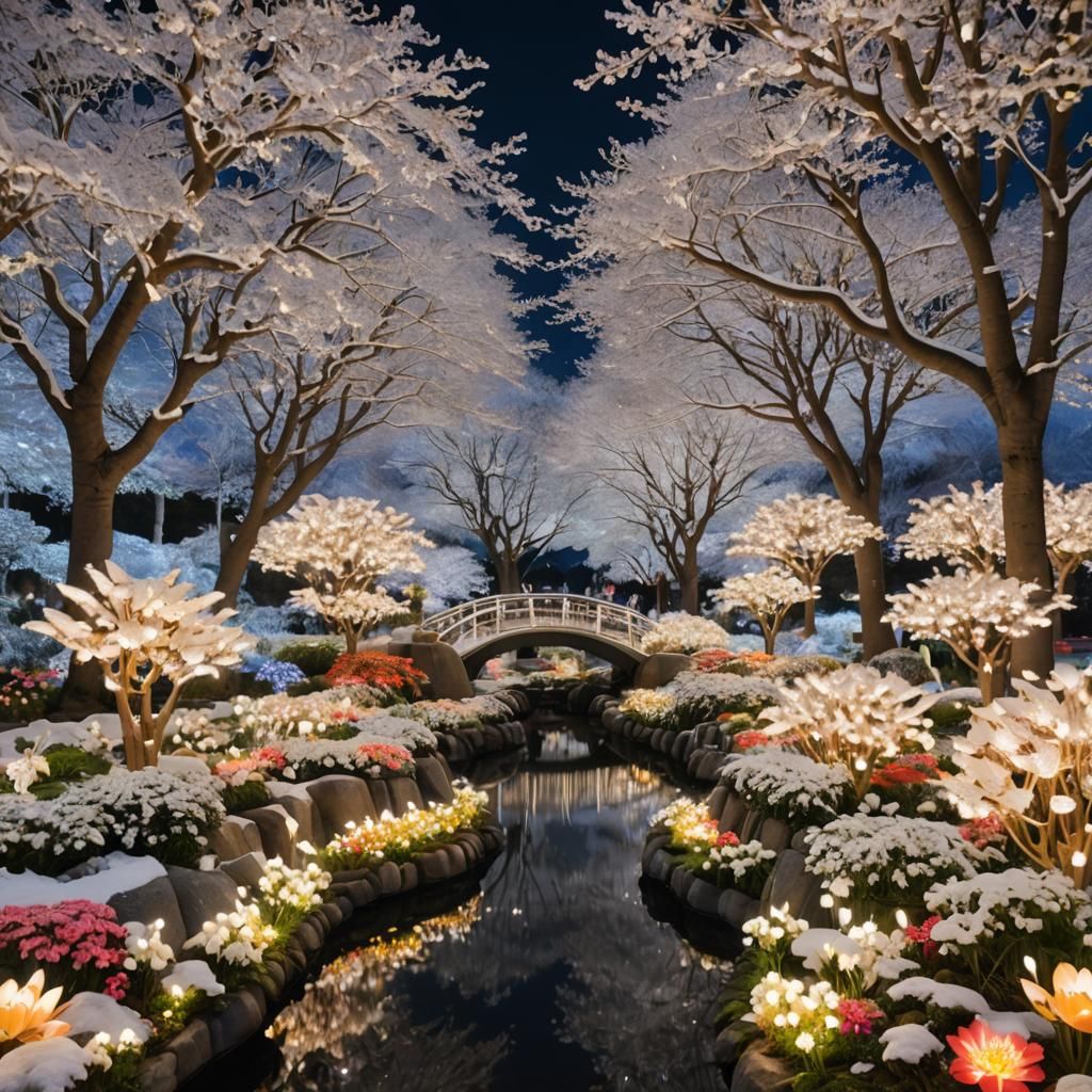 A mesmerizing view of Nabana no Sato during its winter illum...