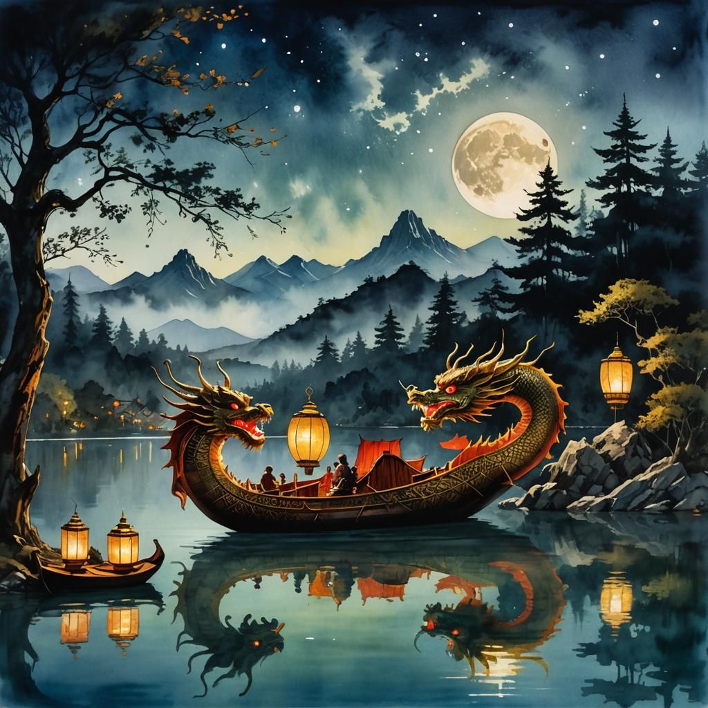 A Chinese Dragon Boat