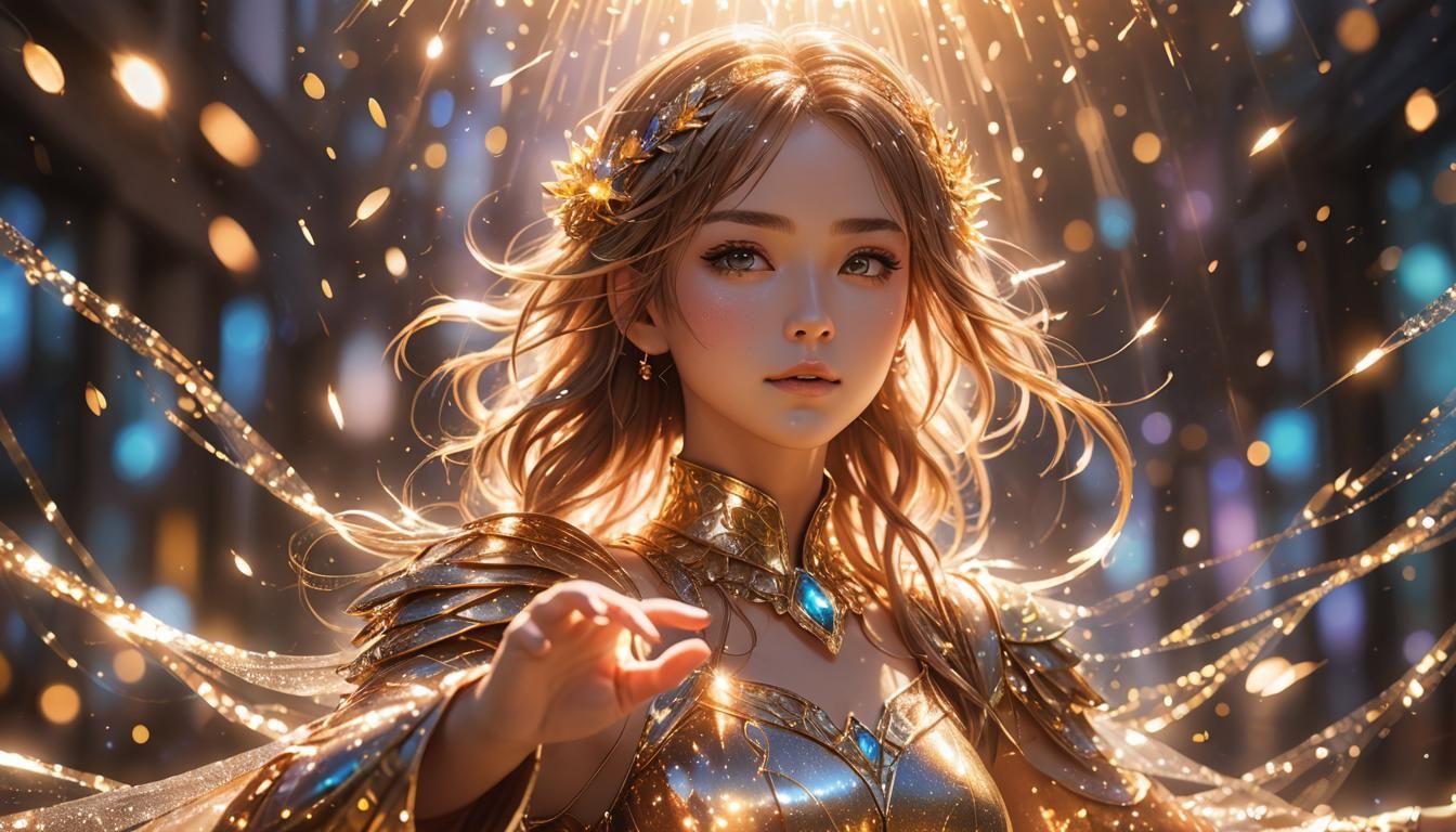 Anime Girl Transformation in Radiant 3D Fantasy Art
