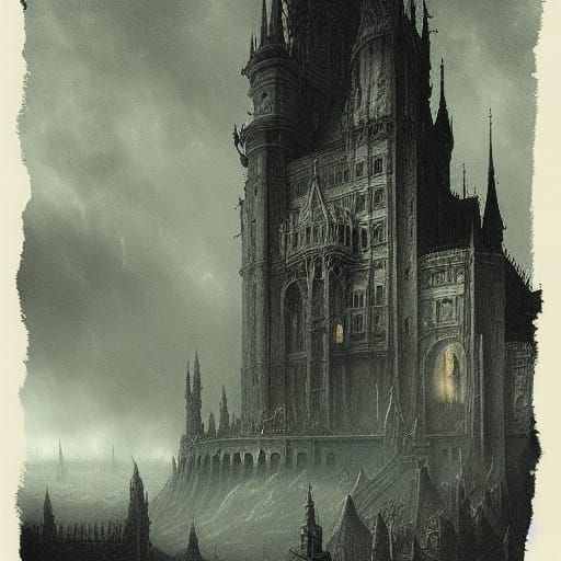 Dark Castle in Analog Horror Style