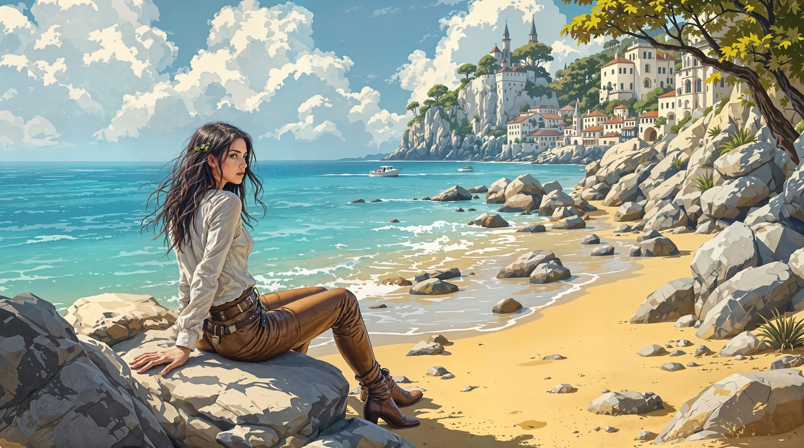 Enchanted Secluded Cove Beach Scene