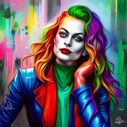 Joker Cosplay in Graffiti Splash Art Style