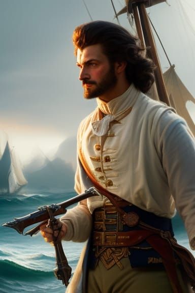 1800s Sailor Portrait with Dynamic Lighting