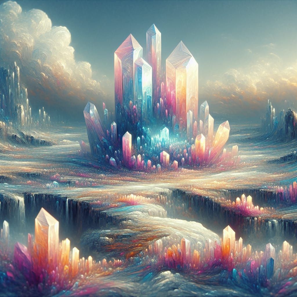 Crystals Manifesting Life: Digital Matte Painting in Pastel