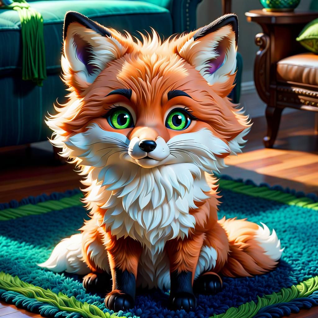 Disney Pixar, exquisite new character, cute fluffy fox sitti...