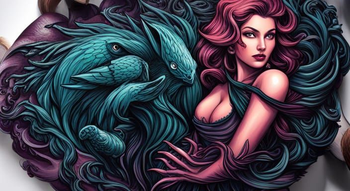 forest spirit raven on shoulder Dan Mumford