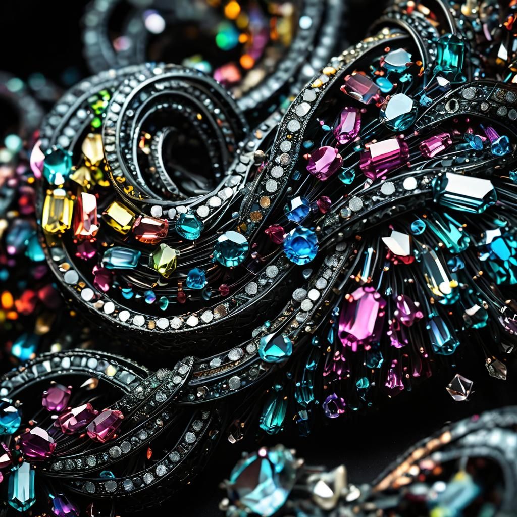 Intricate Abstract Crystal Art: Diamond Knot