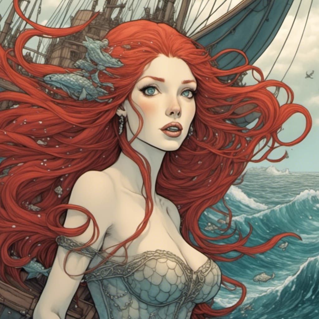 Ship Sails into the Giantess's Mouth