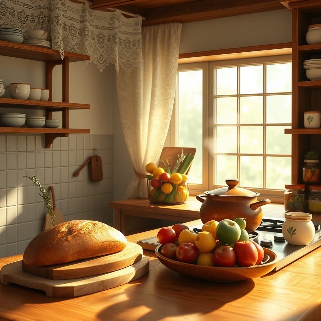 Cozy Kitchen Sanctuary in Soft Light