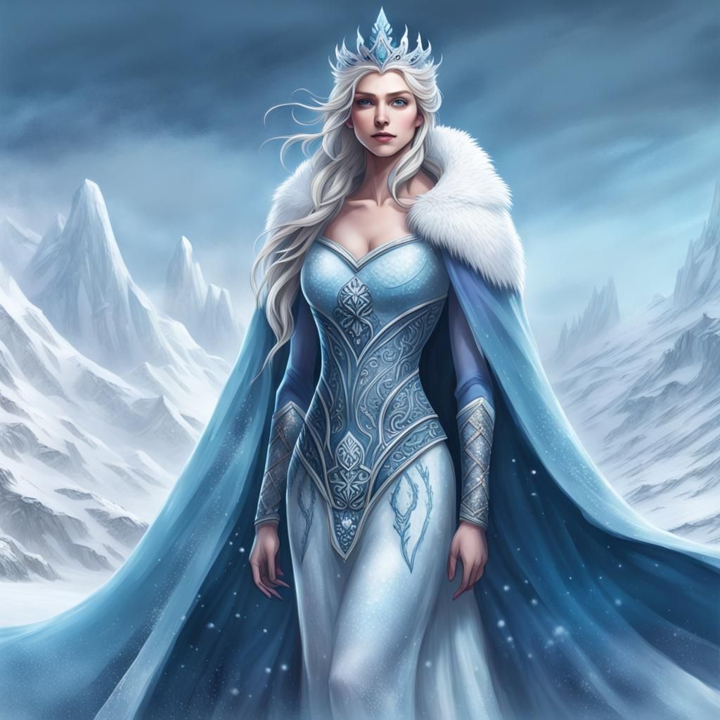 Icy Queen of the Frozen North: Digital Portrait