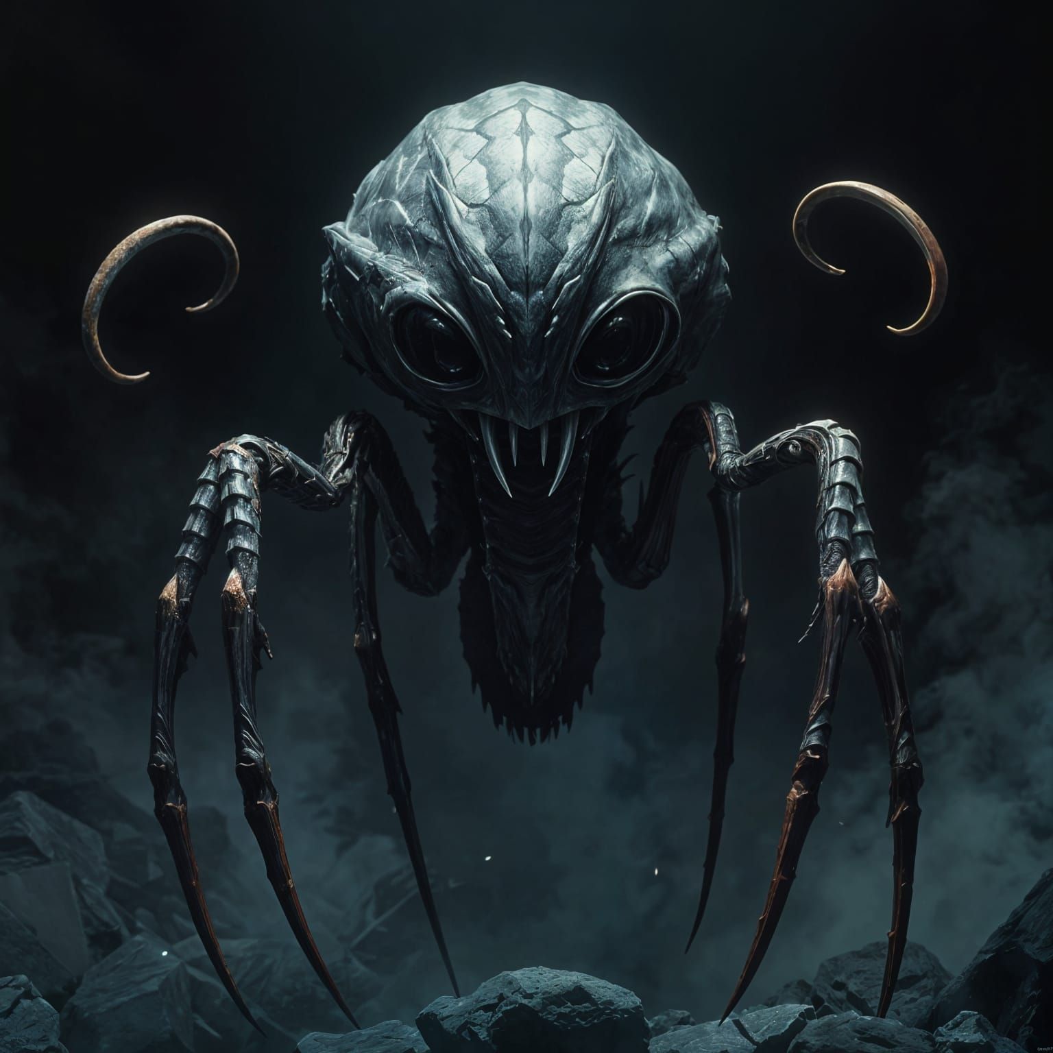 Arachnid Abomination Emerges from Dark Atmosphere in Cyberpu...