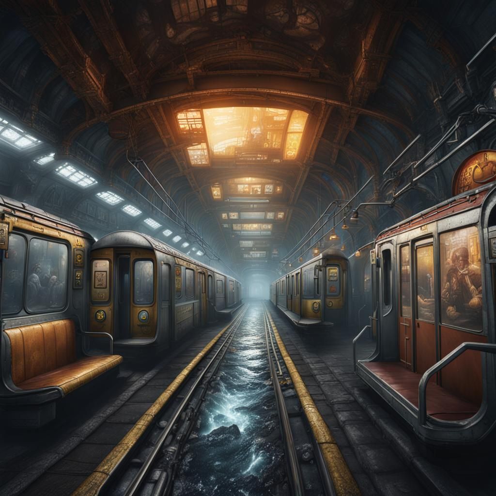 Fantastical Subway Concept Art in Deep Color