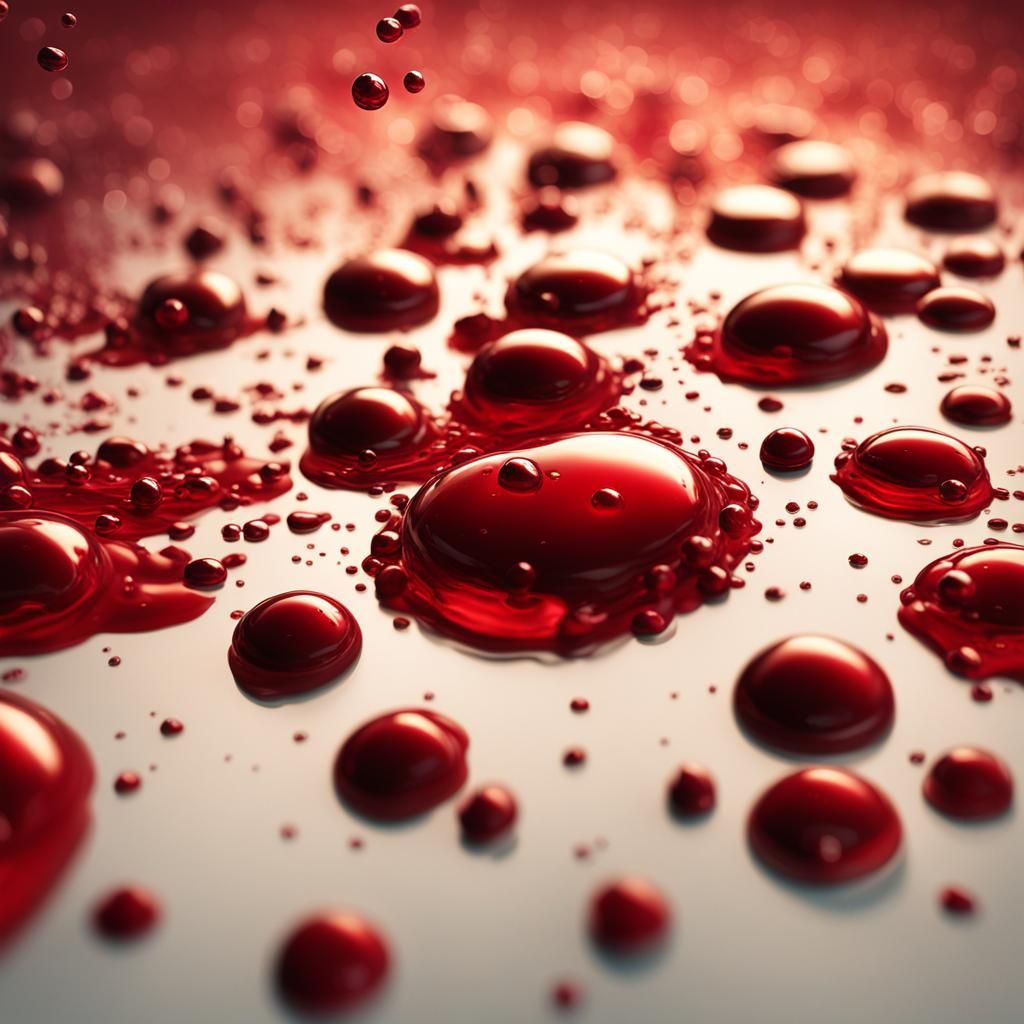 Medicines Fall into Blood Sea: Hyper-Realistic Digital Art