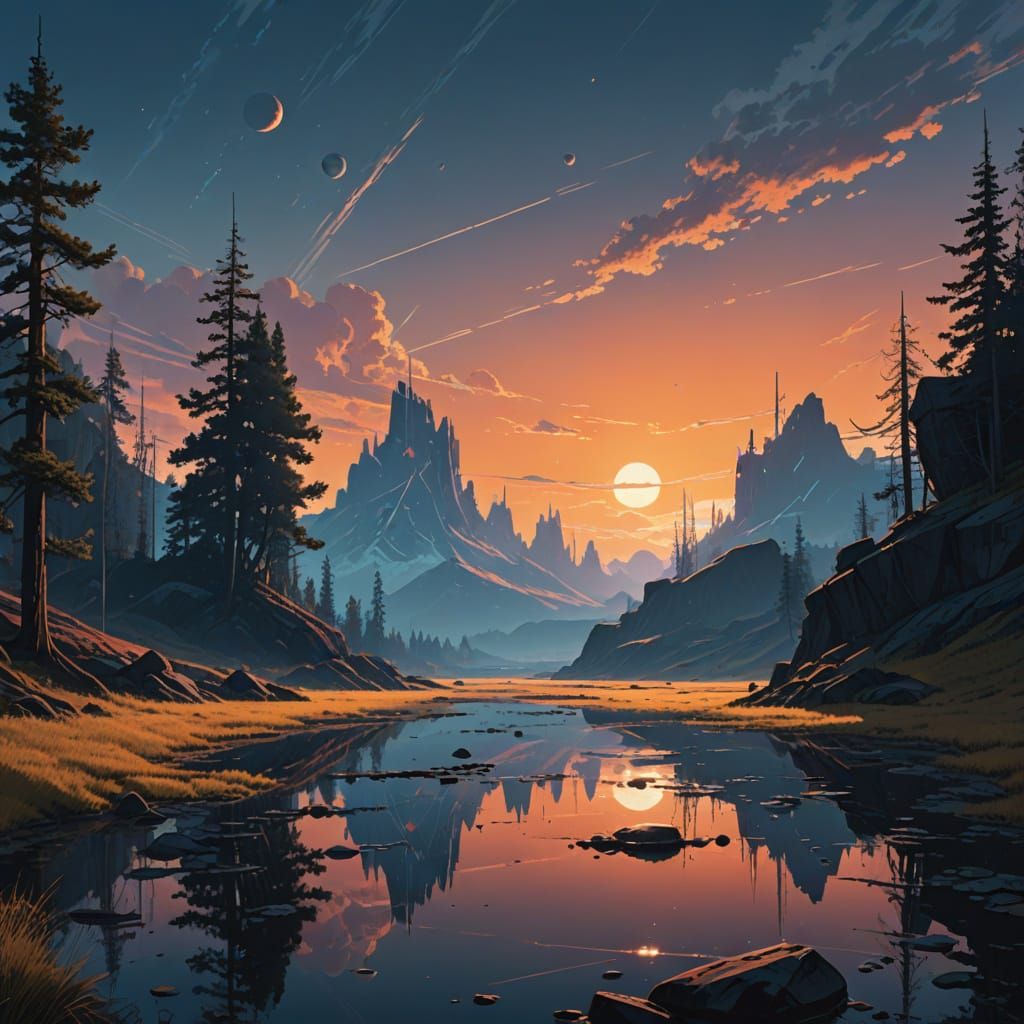 Ethereal Digital Dreamscape in Luminous Grandeur