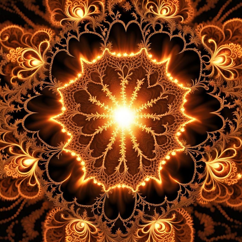 Druid Baby Casting Spells in Art Nouveau Style