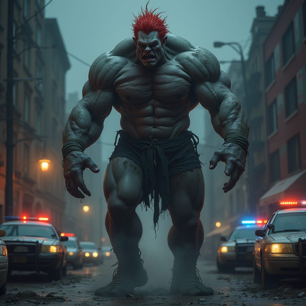 Hyper-Realistic Street Beast in Intense Fury