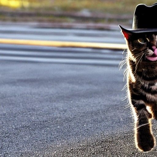 Cat Bandit Shoots Mouse in Western Scene