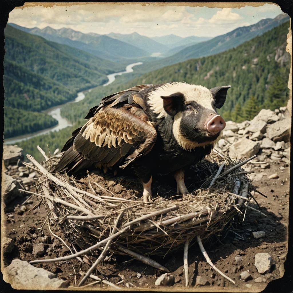 Pig Eagle Hybrid in Muddy Mountain Nest