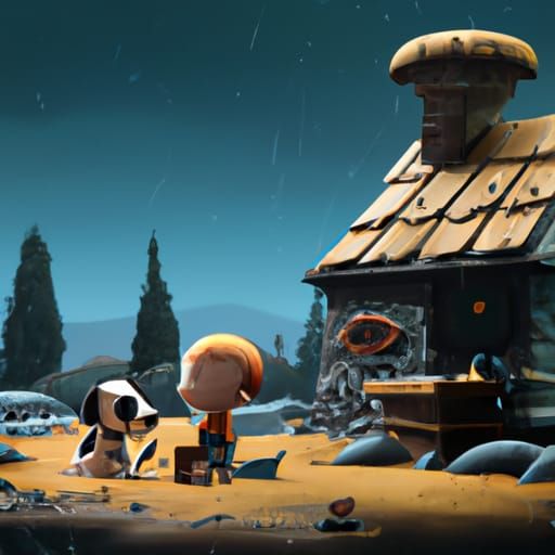 Charlie Brown and Snoopy: Detailed Matte Painting