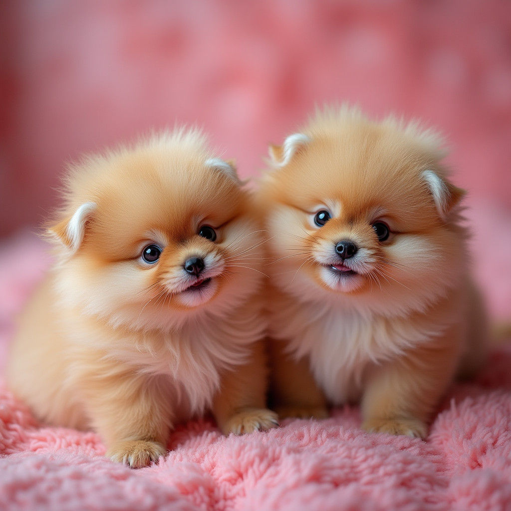 Two Adorable Fluffy Rolls in Vibrant Portrait