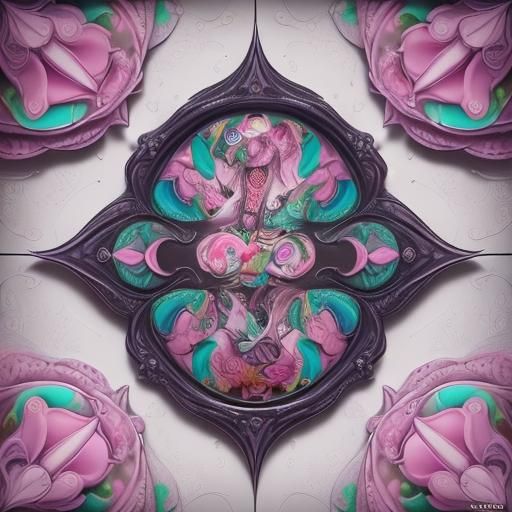 Gothic Rose and Dagger Tattoo in Candy Art Style