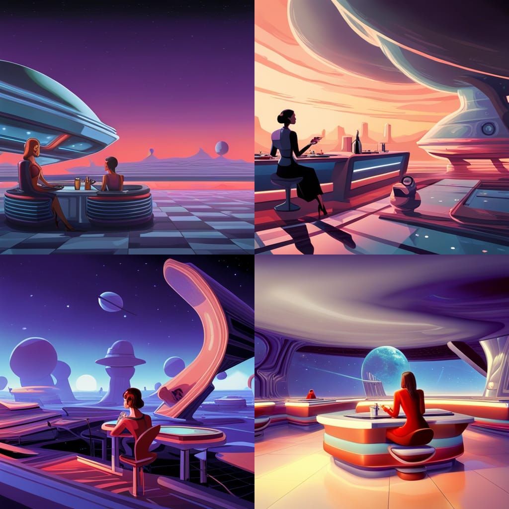 Futuristic Diner on an Alien Planet