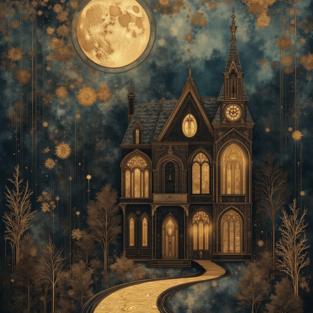 Gothic Doll House with Intricate Victorian Details