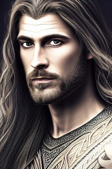 Handsome Norse God Portrait in Photorealistic Style