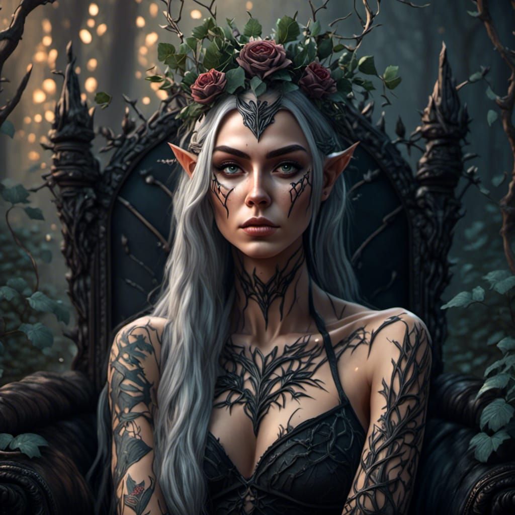 Elven Mage on Throne of Thorns