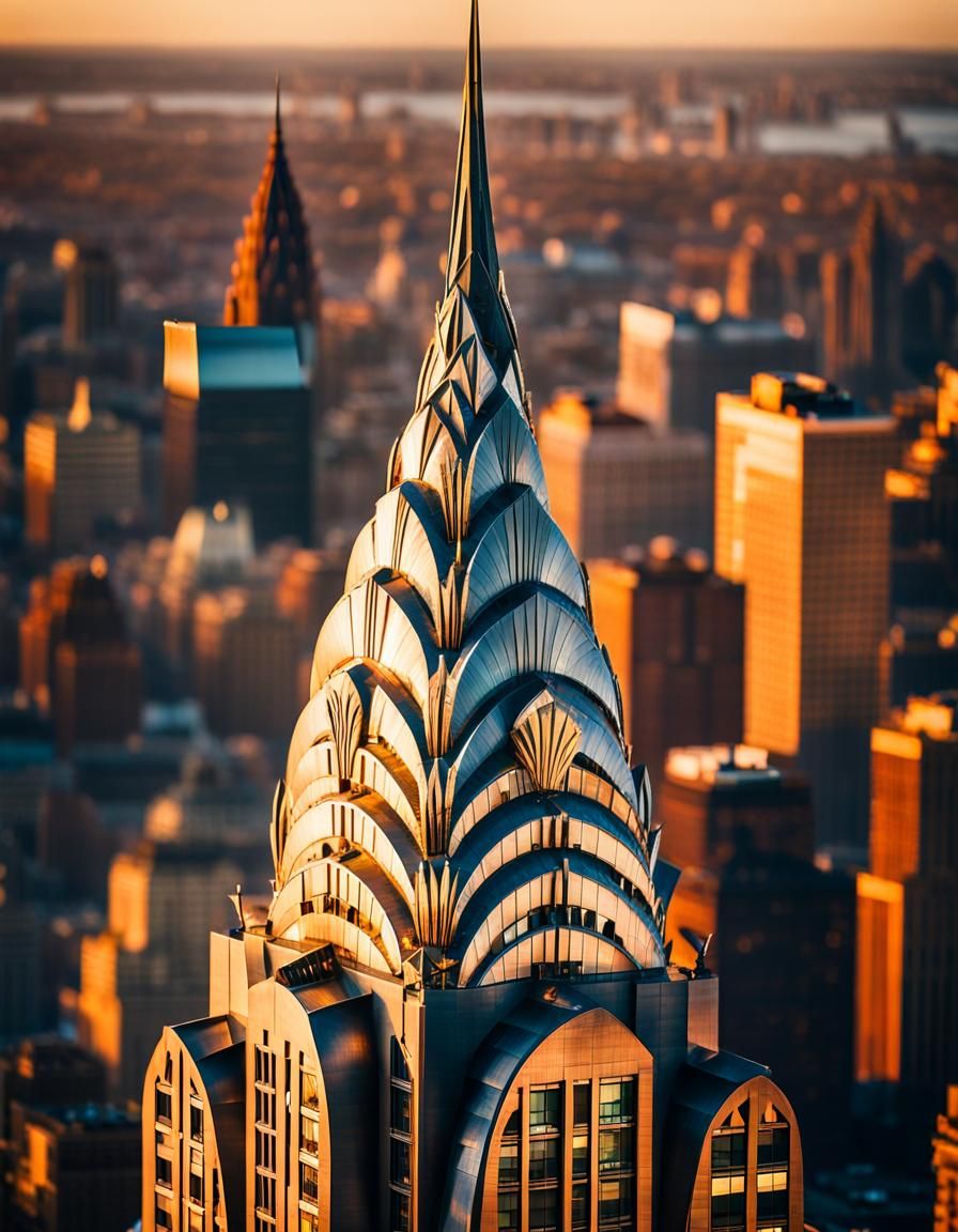 Chrysler Building Art Deco Peak in Golden Hour