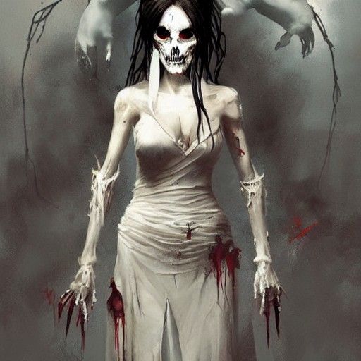 Sinister Undead Bride, Dark Fantasy Art