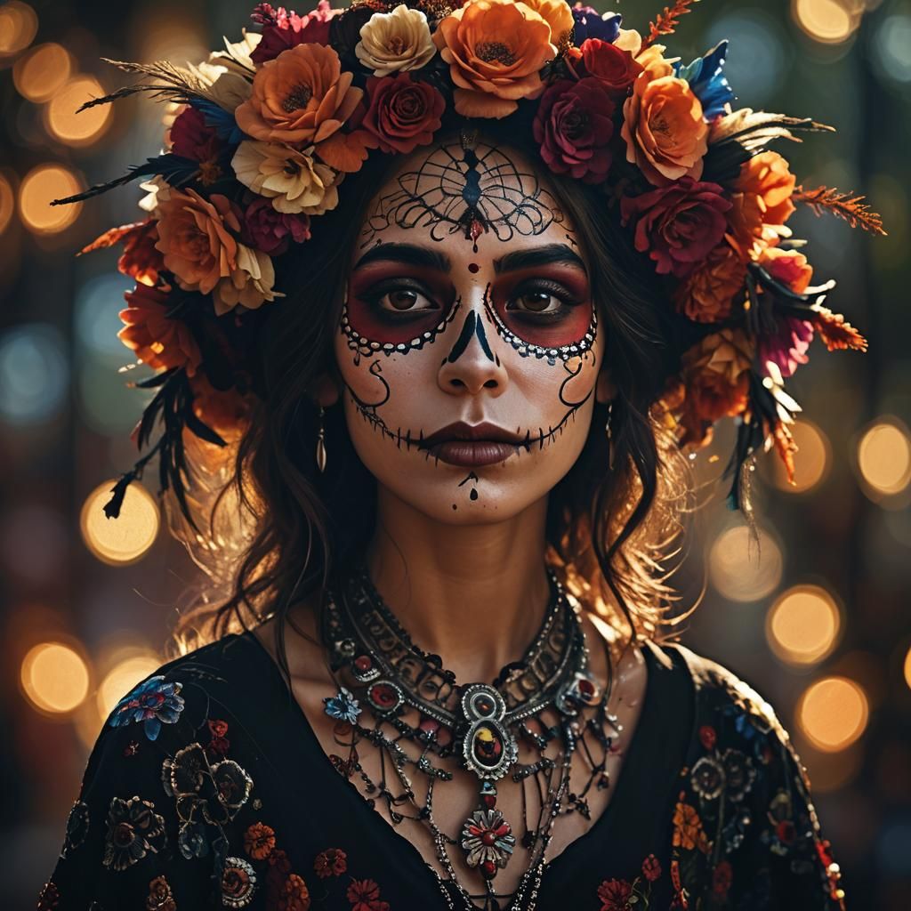 Catrina Portrait in Dramatic Chiaroscuro Lighting