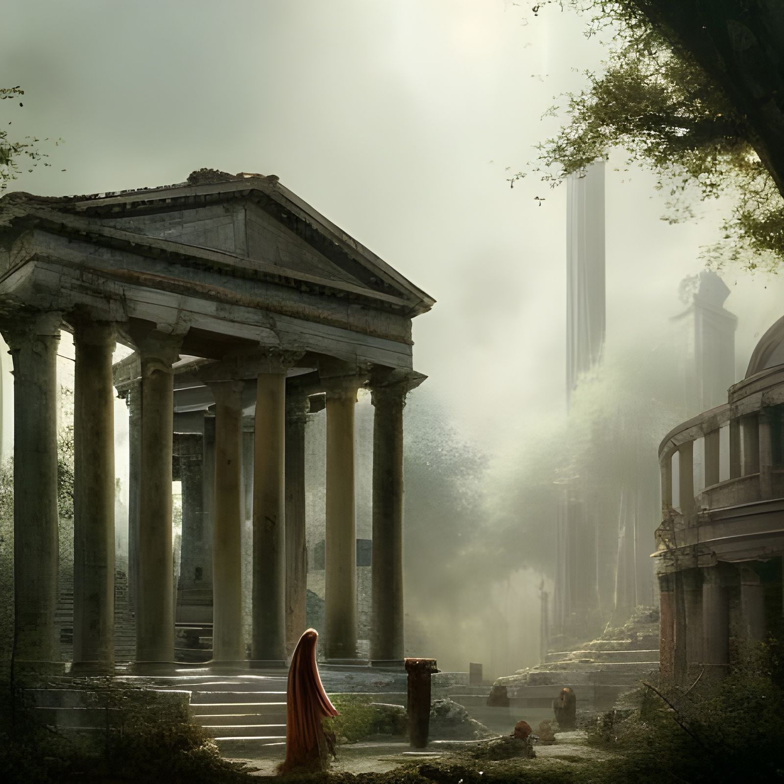 Abandoned Roman Temple: Digital Hyperdetailed Scene