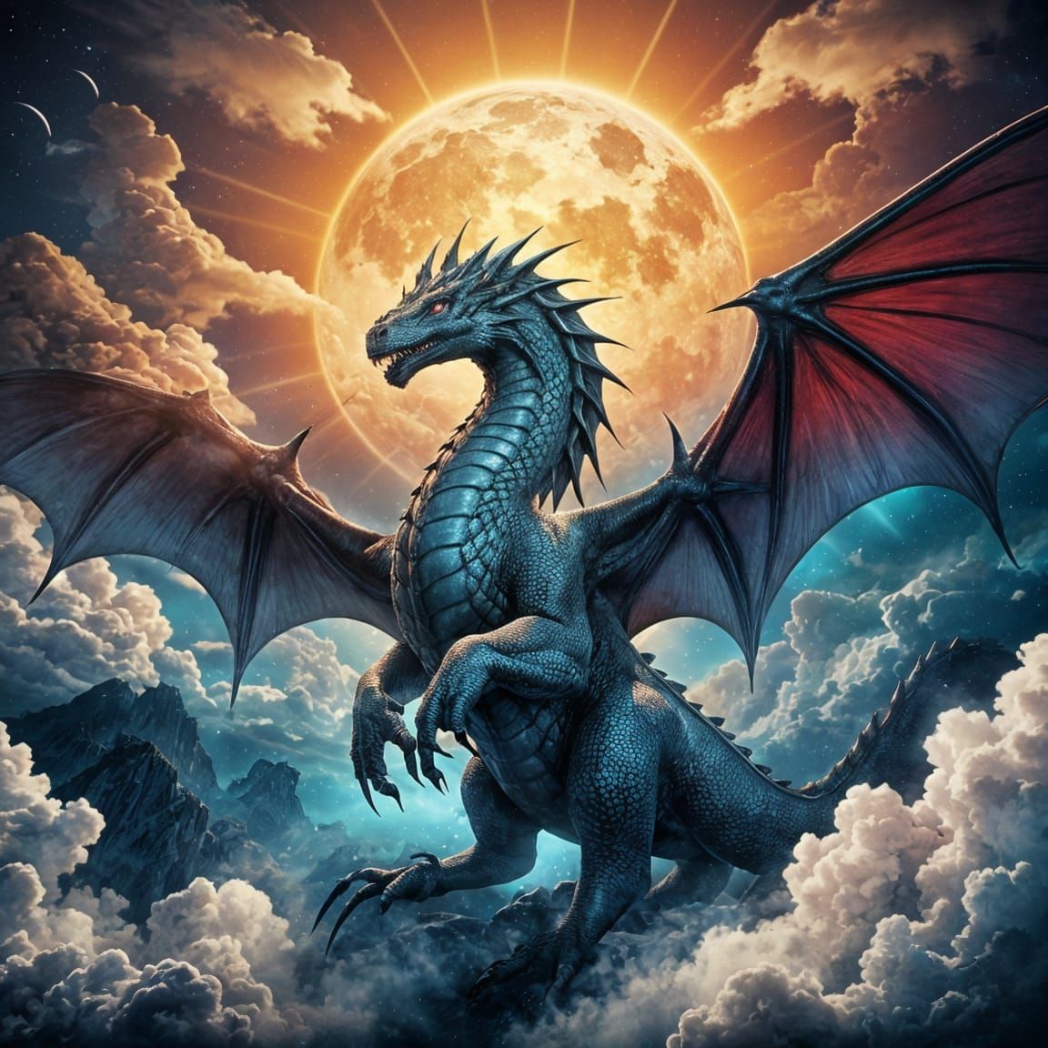 Mystical Dragon Ascends into Celestial Harmony