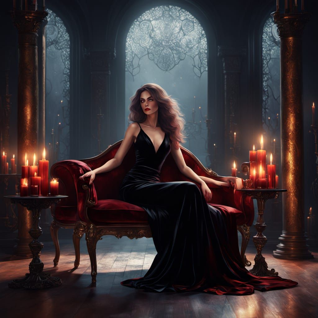 Sensual Muse in Velvet Dreamscapes