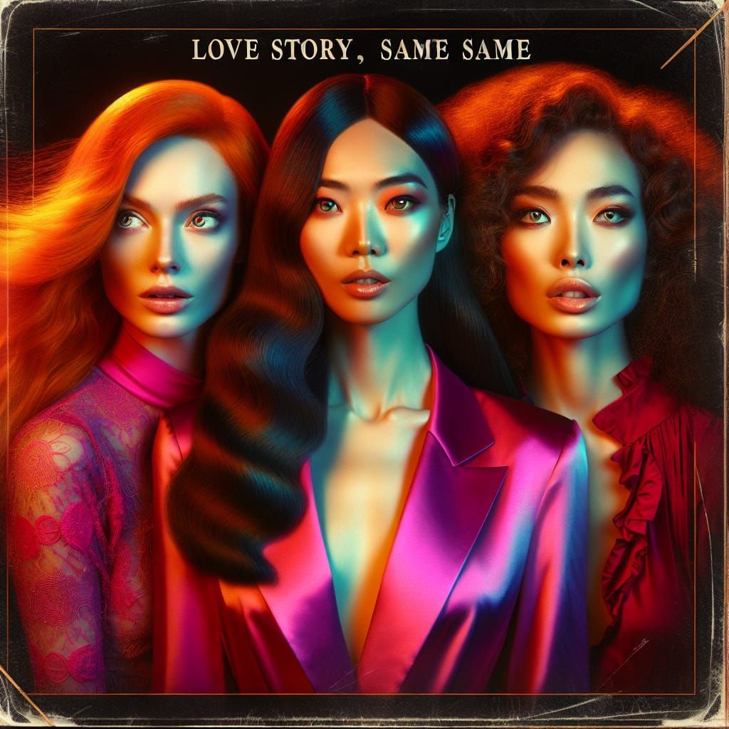 Hyperrealistic Album Cover: Love Story, Same Same