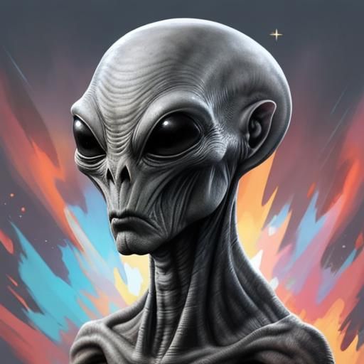 Classic Grey Alien Illustration
