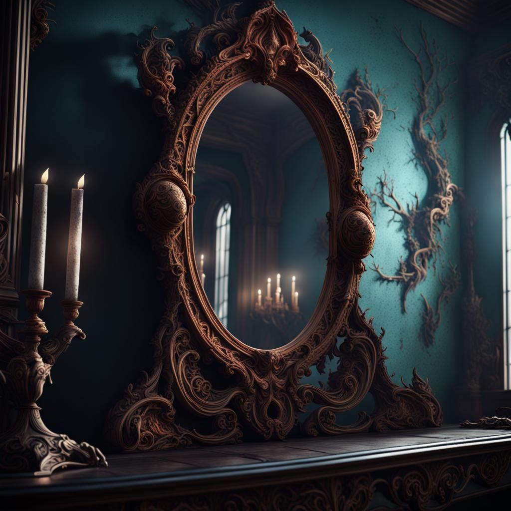 Evil Reflection in the Mirror: Fantasy Concept Art