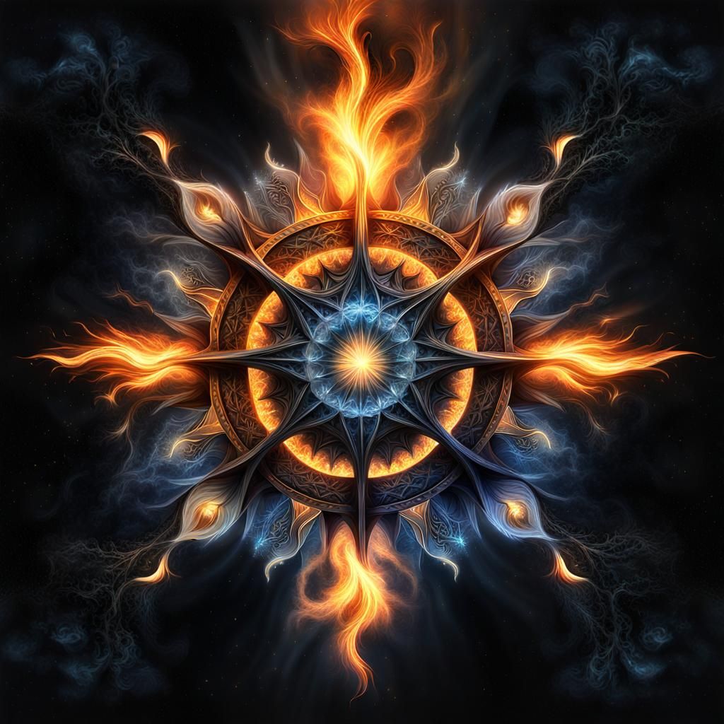 Fractal Fire: Supernatural Magic in Dark Fantasy Style