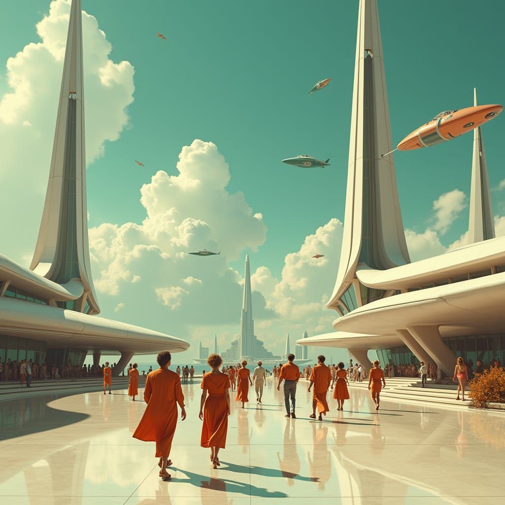 Futuristic city streets