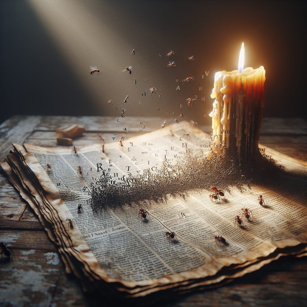 Animated Newspaper Still-Life With Crawling Letters