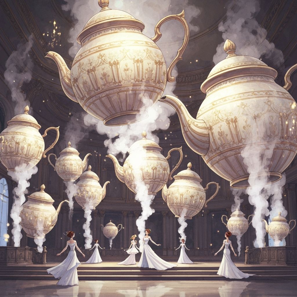 Whimsical Grand Ballroom with Teapot Chandeliers in Opulent ...