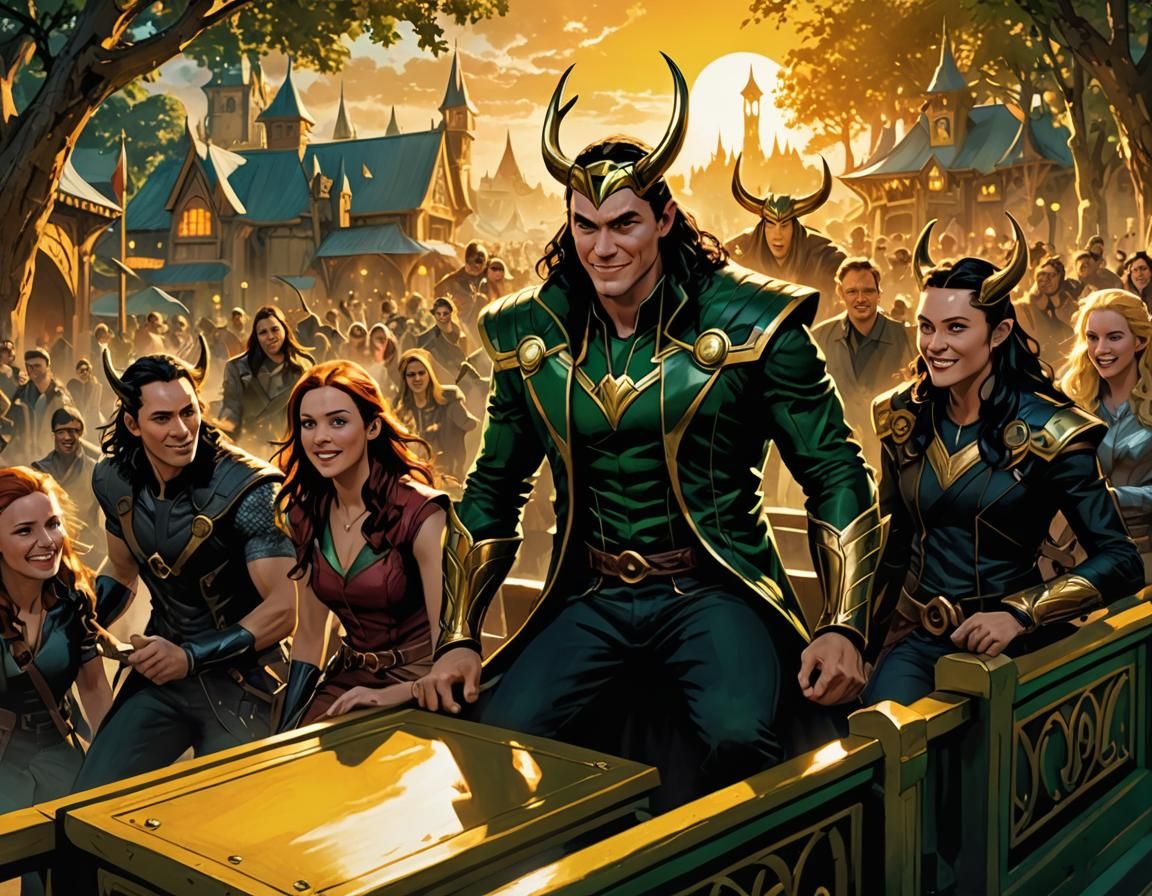 Loki Theme Park Area in Comic Book Style