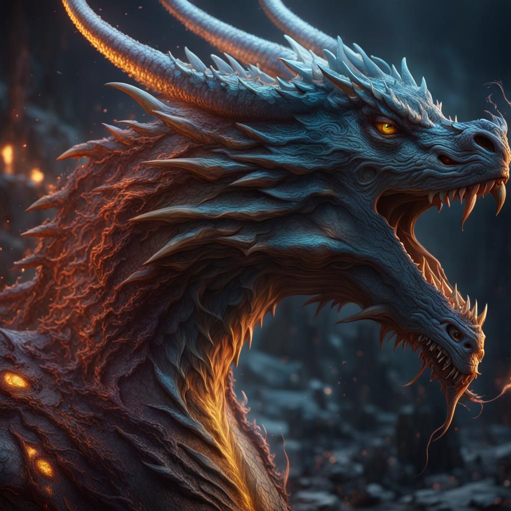 Detailed Electric Dragon Fantasy Concept Art